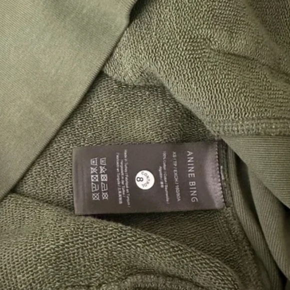 Anine Bing Alto Hoodie – Dark Olive -  Size Small - Picture 6 of 7